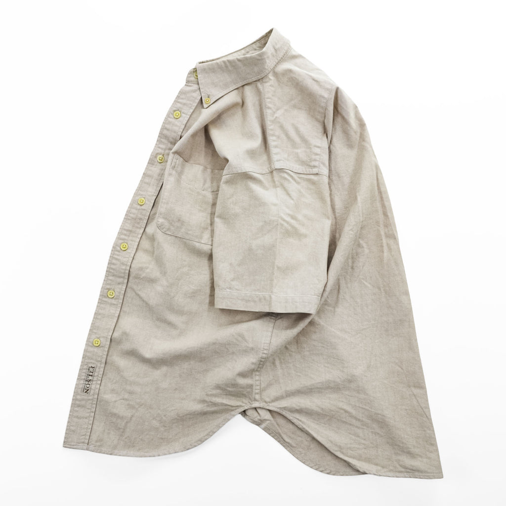 FILSON FSS4205 Cotton Short Sleeve Button-Down Shirt Beige Size S