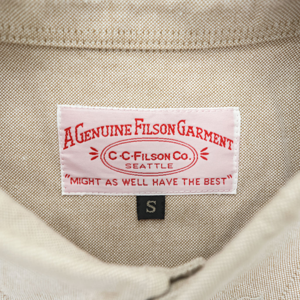 FILSON FSS4205 Cotton Short Sleeve Button-Down Shirt Beige Size S