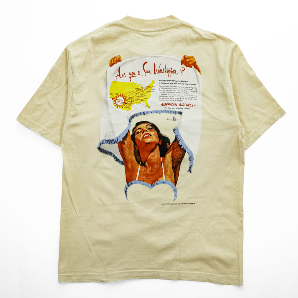 CHESWICK by SUGAR CANE 米国製 USA製 Tシャツ S イエロー 両面プリント GUARAN-TEE AMERICAN AIRLINES