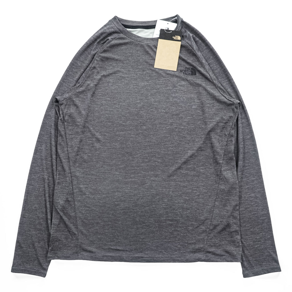 THE NORTH FACE Crisp Avion Crew BREEZERANGE Long Sleeve T-Shirt, Unused, Cool Touch, Moisture-Wicking Quick-Dry, UV Protection, Anti-Odor Antibacterial, Stretch, Gray L NT12686