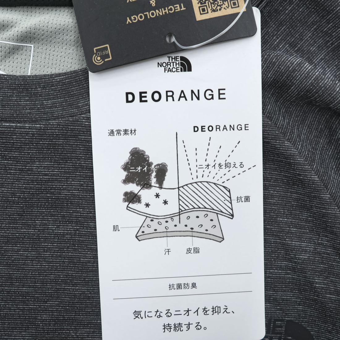 THE NORTH FACE Crisp Avion Crew BREEZERANGE Long Sleeve T-Shirt, Unused, Cool Touch, Moisture-Wicking Quick-Dry, UV Protection, Anti-Odor Antibacterial, Stretch, Gray L NT12686