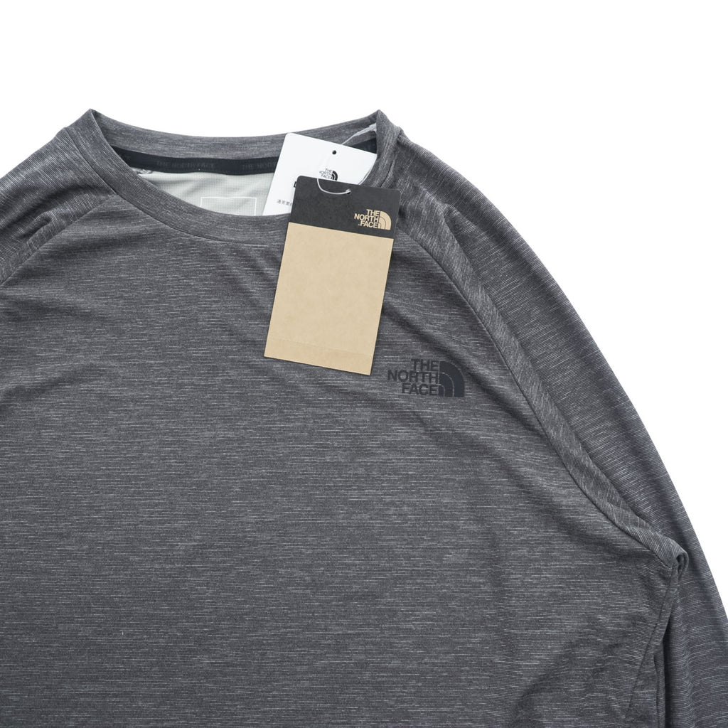 THE NORTH FACE Crisp Avion Crew BREEZERANGE Long Sleeve T-Shirt, Unused, Cool Touch, Moisture-Wicking Quick-Dry, UV Protection, Anti-Odor Antibacterial, Stretch, Gray L NT12686