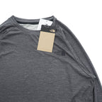 THE NORTH FACE Crisp Avion Crew BREEZERANGE Long Sleeve T-Shirt, Unused, Cool Touch, Moisture-Wicking Quick-Dry, UV Protection, Anti-Odor Antibacterial, Stretch, Gray L NT12686
