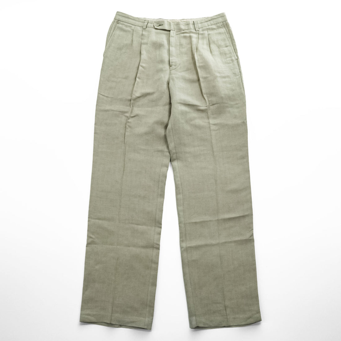 VINTAGE TOMMY BAHAMA L Beige Herringbone 2-Tuck Slacks