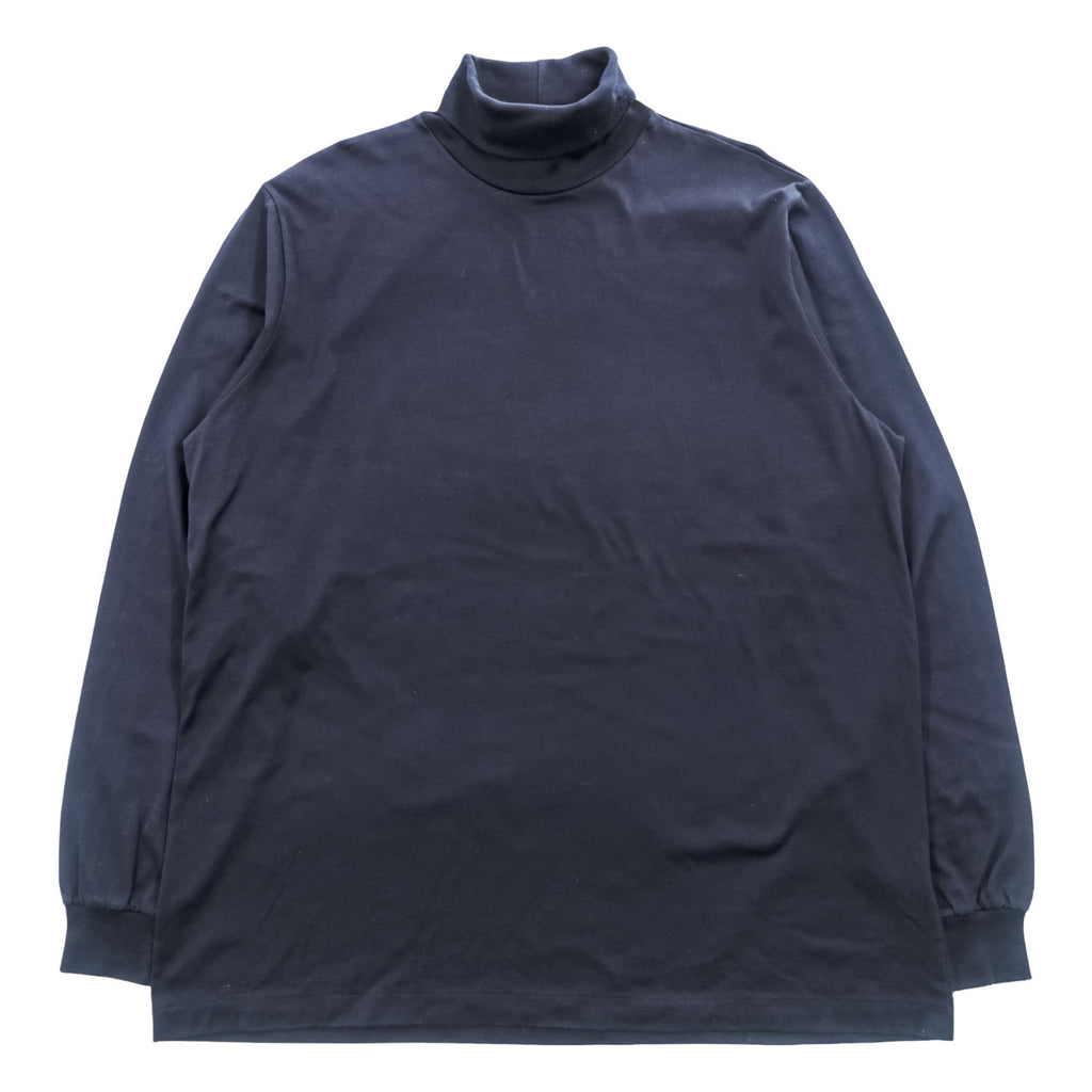 LANDS' END Made in USA 100% Cotton Turtleneck Long Sleeve Shirt Navy XL