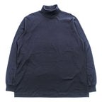 LANDS' END Made in USA 100% Cotton Turtleneck Long Sleeve Shirt Navy XL