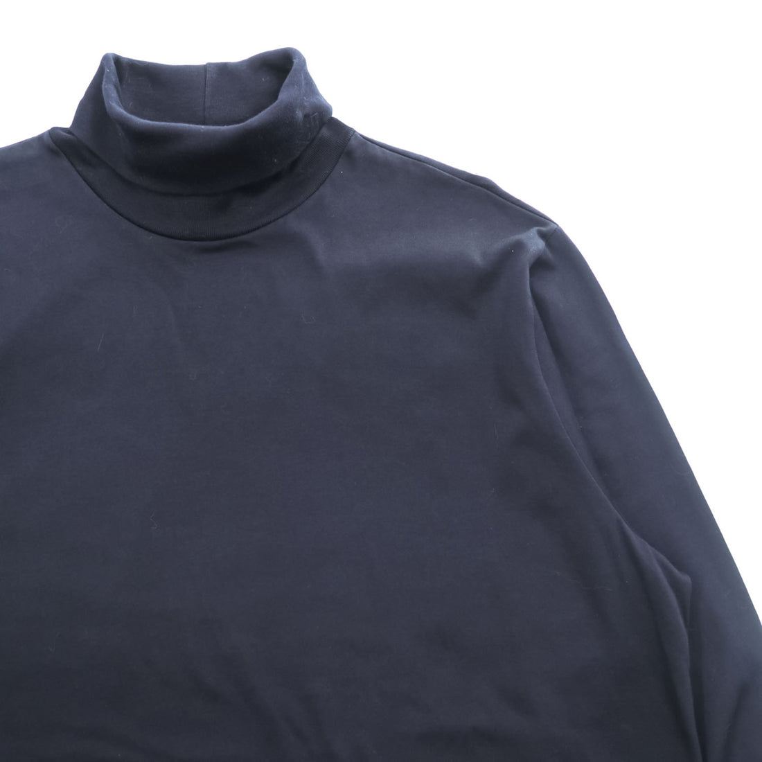 LANDS' END Made in USA 100% Cotton Turtleneck Long Sleeve Shirt Navy XL