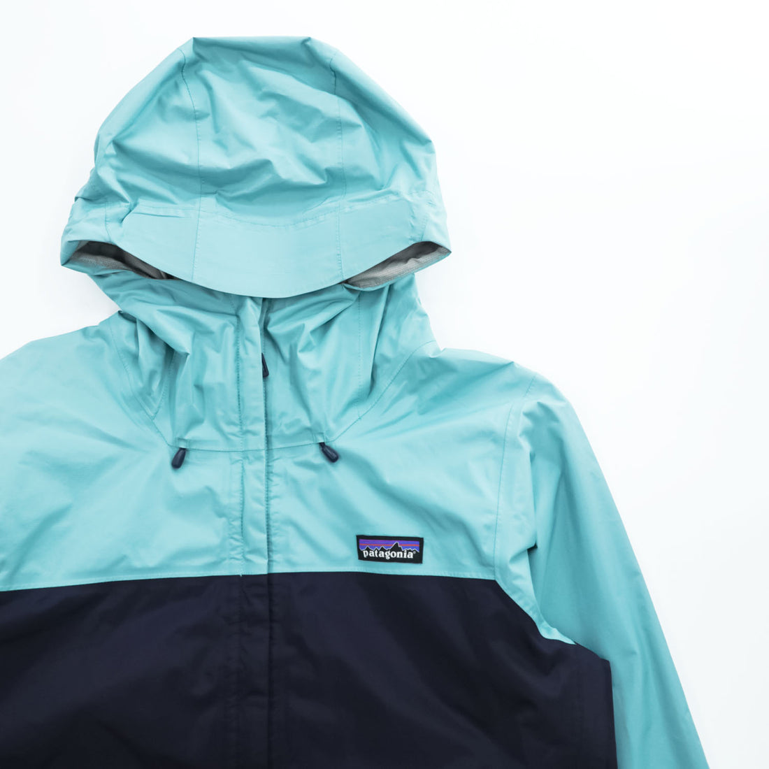 Patagonia Mountain Parka Shell Rain Jacket, Size S, Blue/Navy, Waterproof, Drawcord, Torrentshell, Breathable, 83307