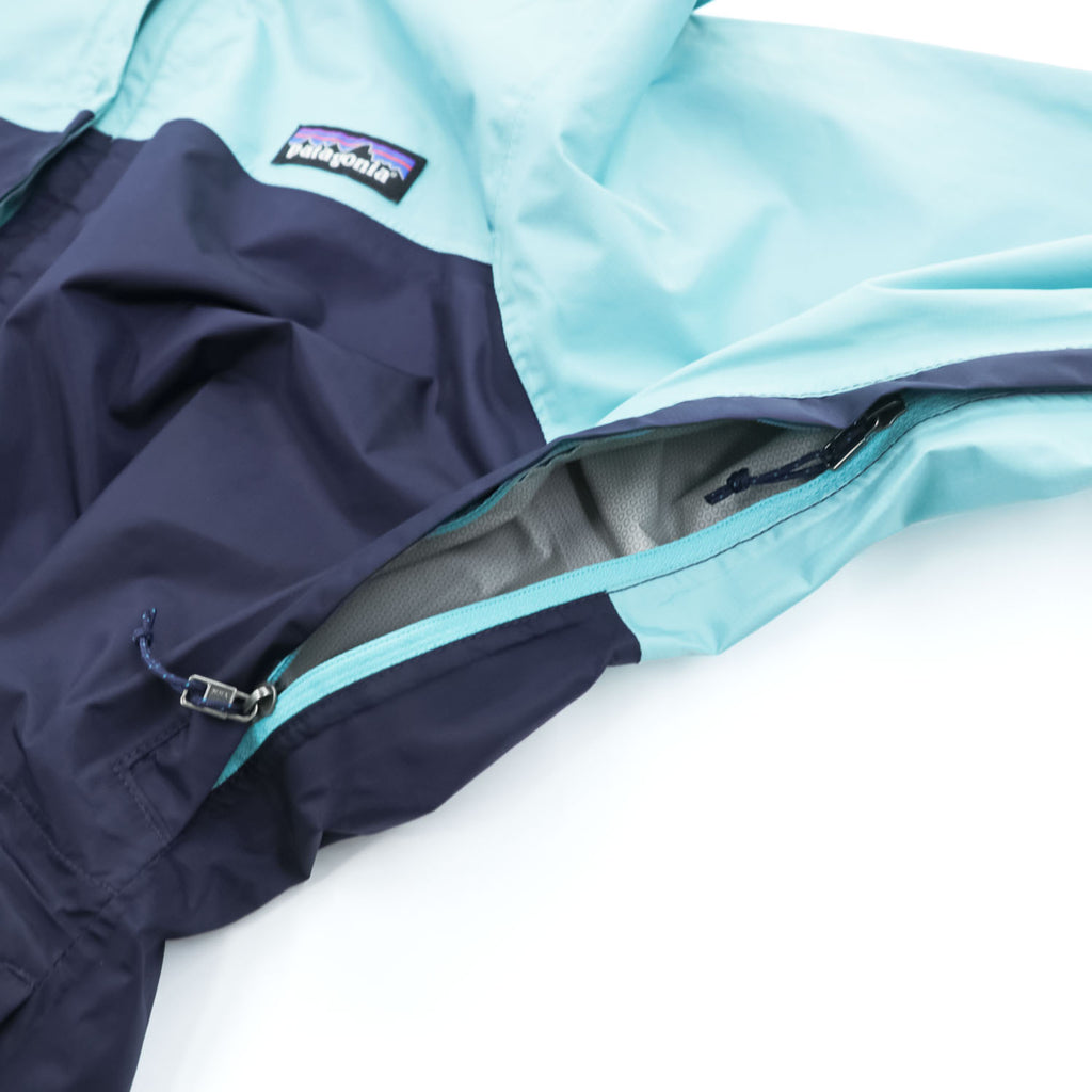 Patagonia Mountain Parka Shell Rain Jacket, Size S, Blue/Navy, Waterproof, Drawcord, Torrentshell, Breathable, 83307
