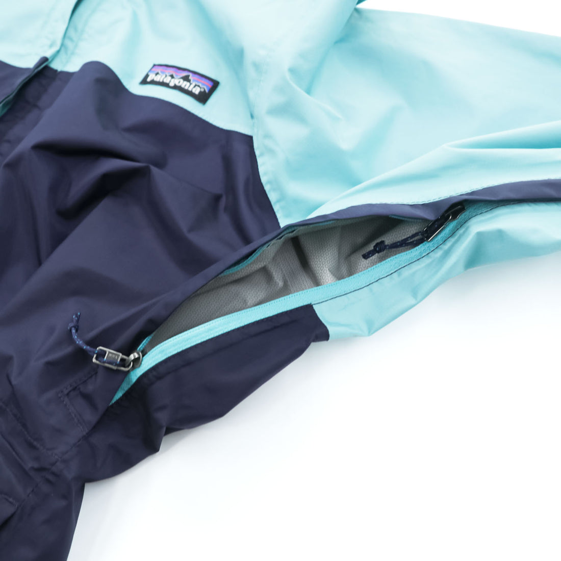 Patagonia Mountain Parka Shell Rain Jacket, Size S, Blue/Navy, Waterproof, Drawcord, Torrentshell, Breathable, 83307