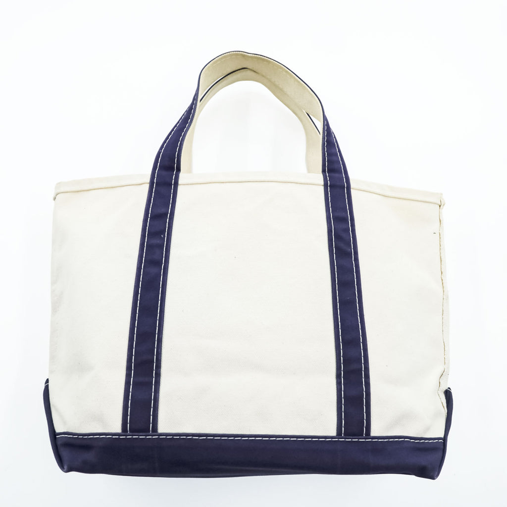 L.L.Bean 米国製 USA製 トートバッグ BOAT AND TOTE ホワイト ネイビー キャンバス 112636