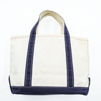 L.L.Bean 米国製 USA製 トートバッグ BOAT AND TOTE ホワイト ネイビー キャンバス 112636