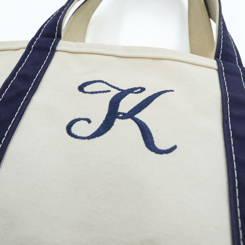 L.L.Bean 米国製 USA製 トートバッグ BOAT AND TOTE ホワイト ネイビー キャンバス 112636