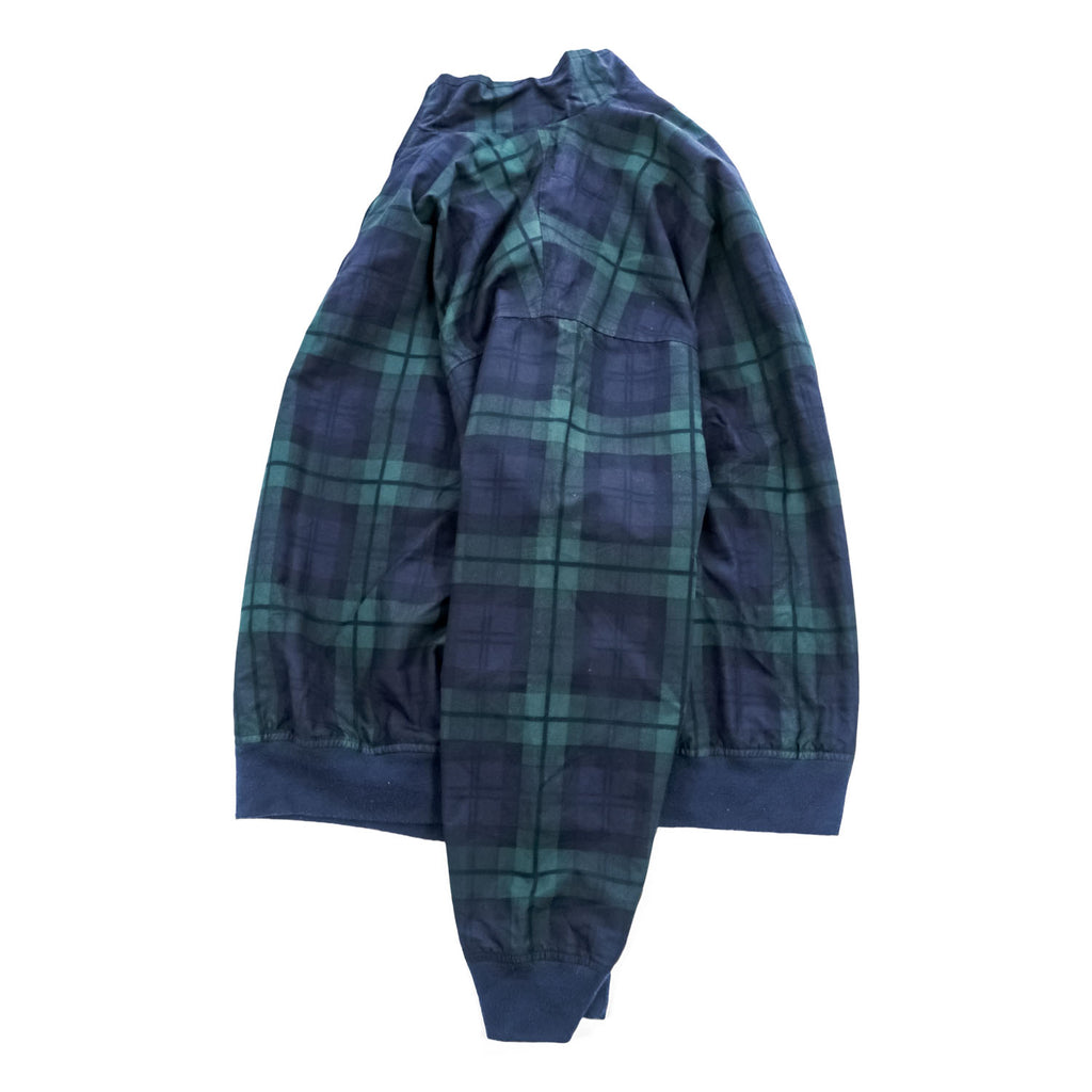 Eddie Bauer GOLF 90年代 ヴィンテージ プルオーバー ブルゾン ハーフジップジャケット L ネイビー グリーン ブラックウォッチ チェック