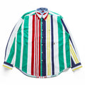 TOMMY HILFIGER 90年代 ヴィンテージ 長袖 シャツ XL マルチカラー ストライプ ボタンダウン