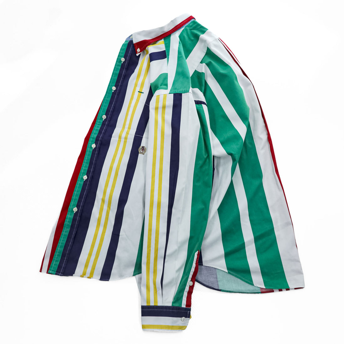 TOMMY HILFIGER 90年代 ヴィンテージ 長袖 シャツ XL マルチカラー ストライプ ボタンダウン