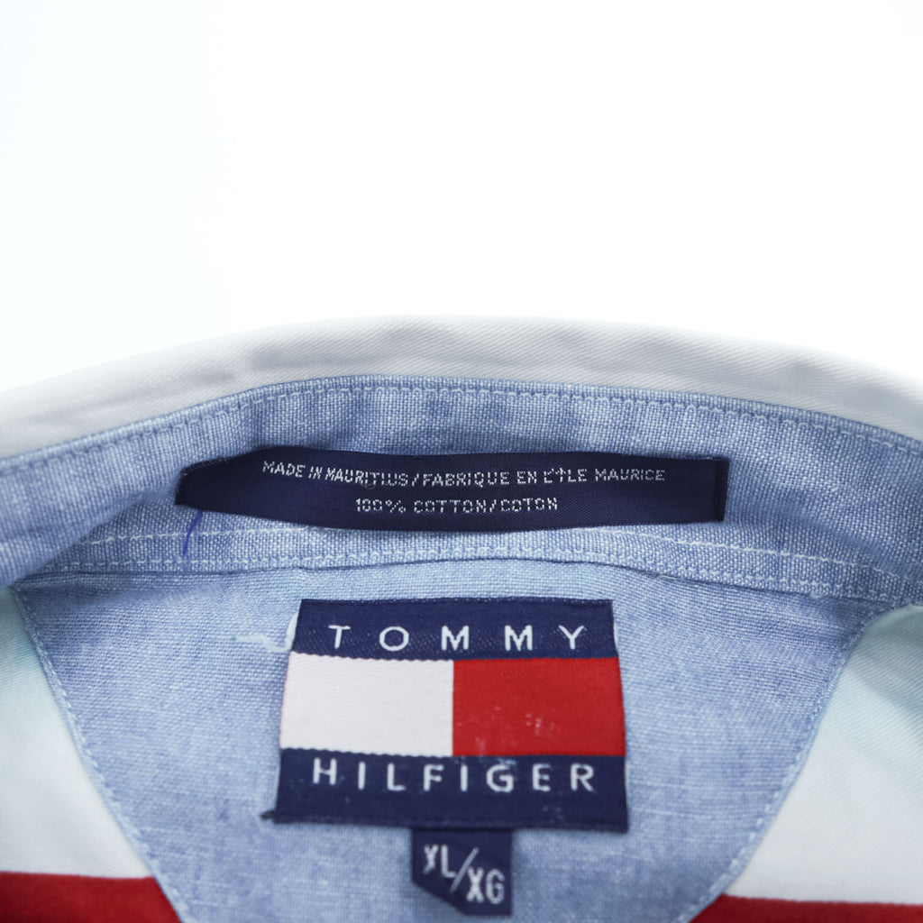 TOMMY HILFIGER 90年代 ヴィンテージ 長袖 シャツ XL マルチカラー ストライプ ボタンダウン
