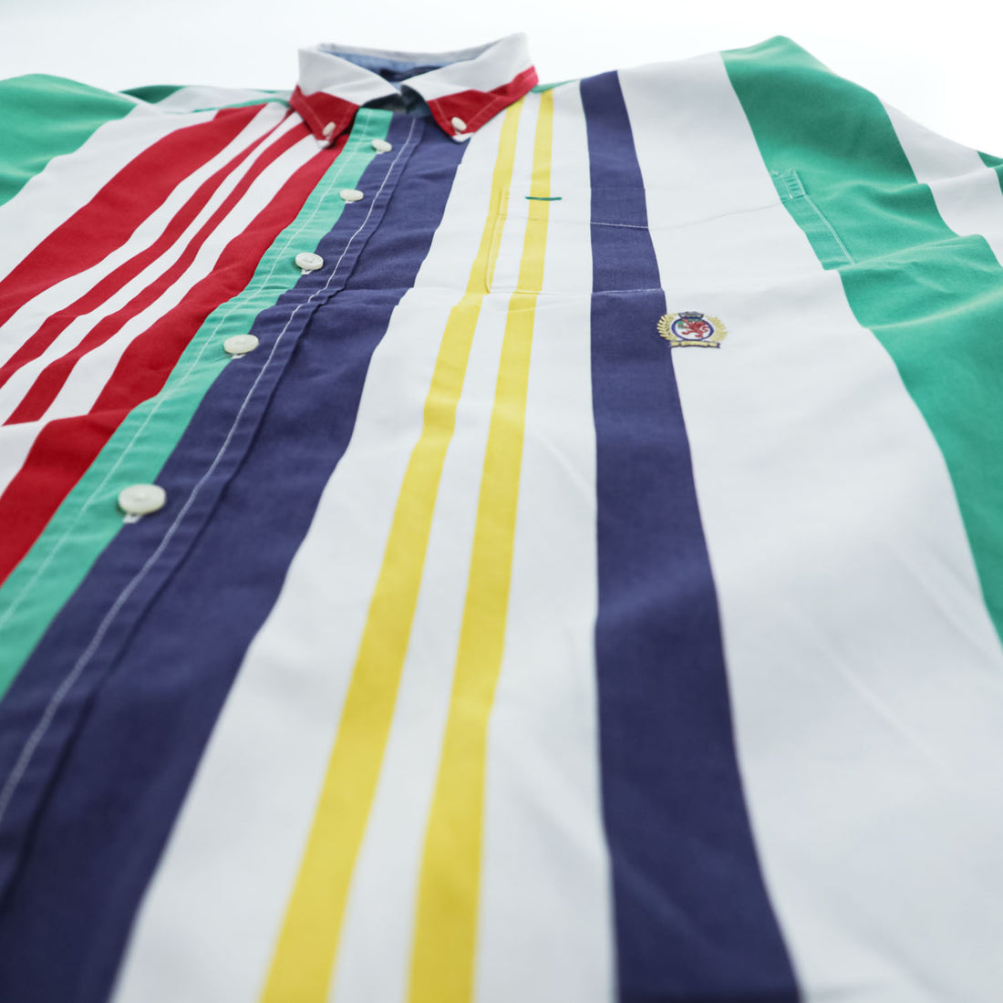 TOMMY HILFIGER 90年代 ヴィンテージ 長袖 シャツ XL マルチカラー ストライプ ボタンダウン