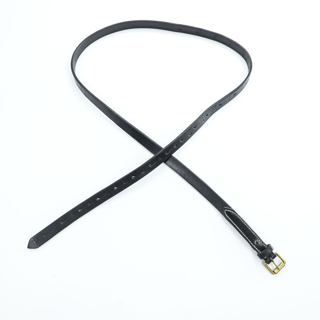 REAL HARNESS × TOMORROWLAND イギリス製 レザー ナロー ベルト ステッチ 真鍮 ゴールドバックル イングランド製