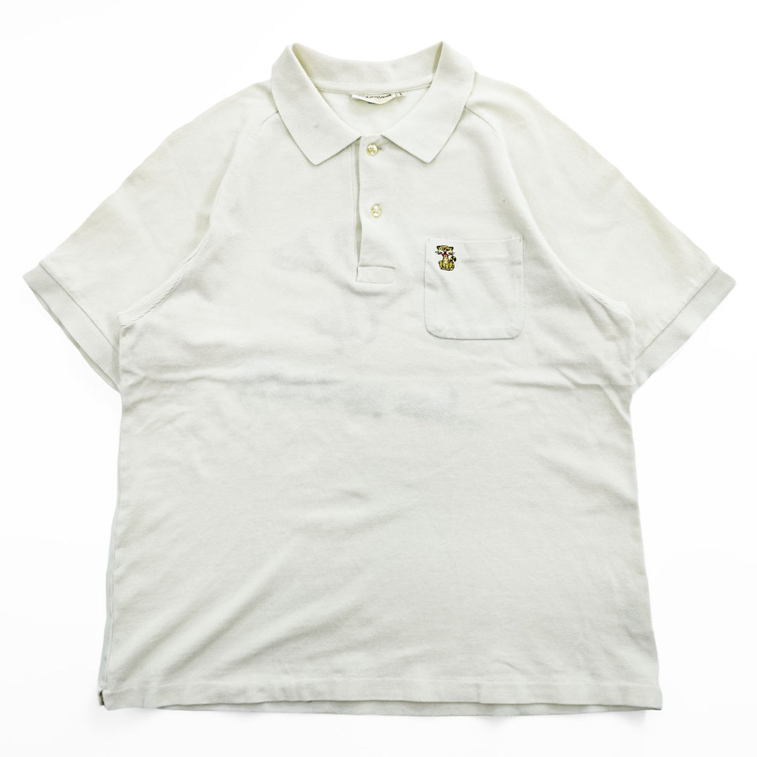 Made in Japan Rugby Shirt, Size L, White, BUBBLE UP BOWLING POLO, King Louie, Toyo Enterprise, Authentic Reproduction, Piqué Fabric, Chain Embroidery, KL76991 KL76992