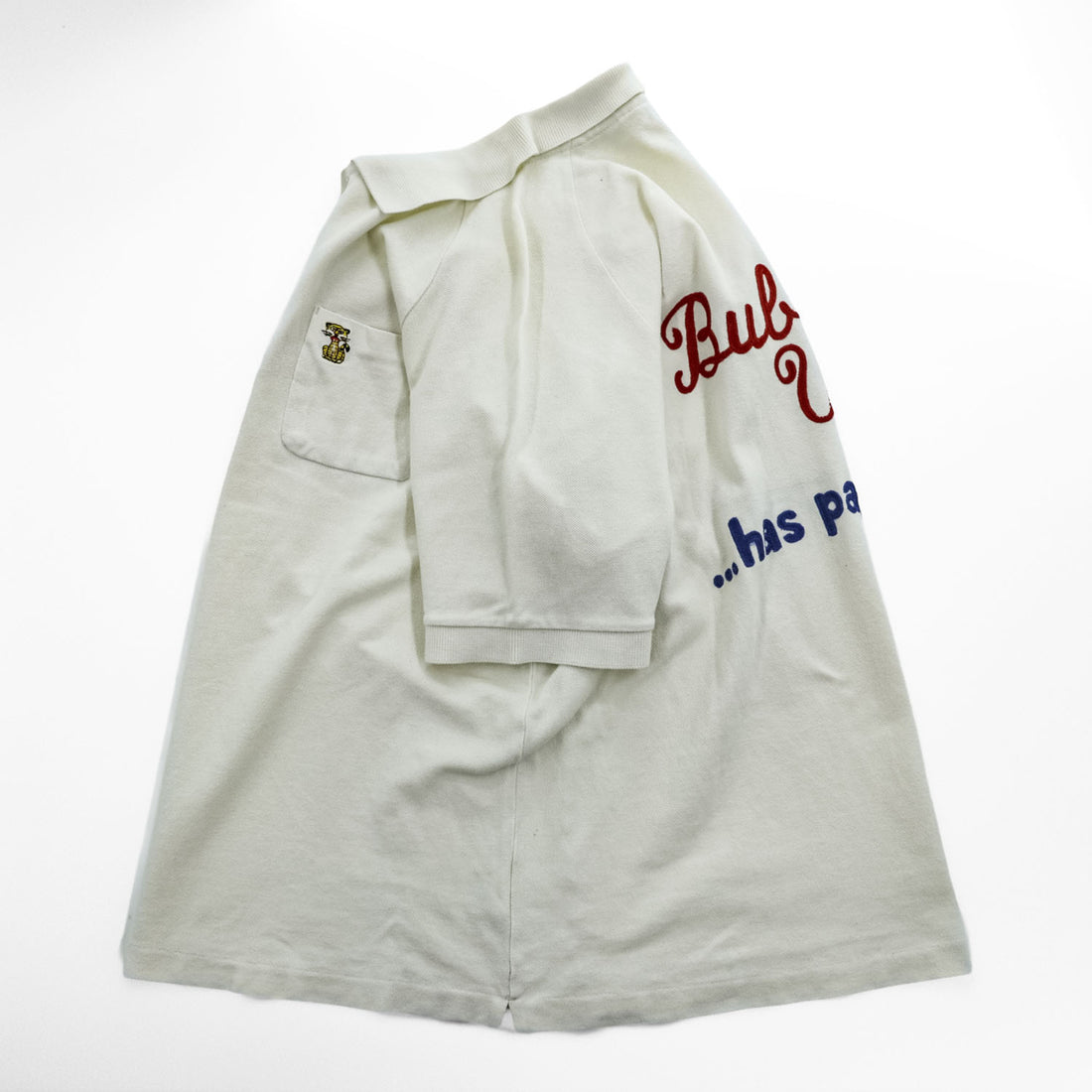 Made in Japan Rugby Shirt, Size L, White, BUBBLE UP BOWLING POLO, King Louie, Toyo Enterprise, Authentic Reproduction, Piqué Fabric, Chain Embroidery, KL76991 KL76992