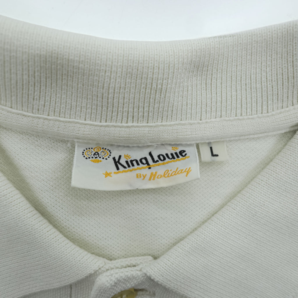 Made in Japan Rugby Shirt, Size L, White, BUBBLE UP BOWLING POLO, King Louie, Toyo Enterprise, Authentic Reproduction, Piqué Fabric, Chain Embroidery, KL76991 KL76992