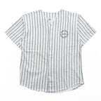 90s Vintage Baseball Jersey Quitman ベースボールシャツ 半袖シャツ XL グレー ストライプ  USA製 90年代