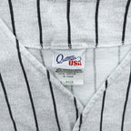 90s Vintage Baseball Jersey Quitman ベースボールシャツ 半袖シャツ XL グレー ストライプ  USA製 90年代