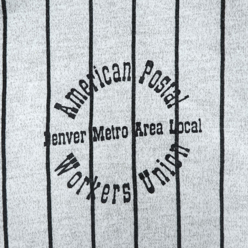 90s Vintage Baseball Jersey Quitman ベースボールシャツ 半袖シャツ XL グレー ストライプ  USA製 90年代