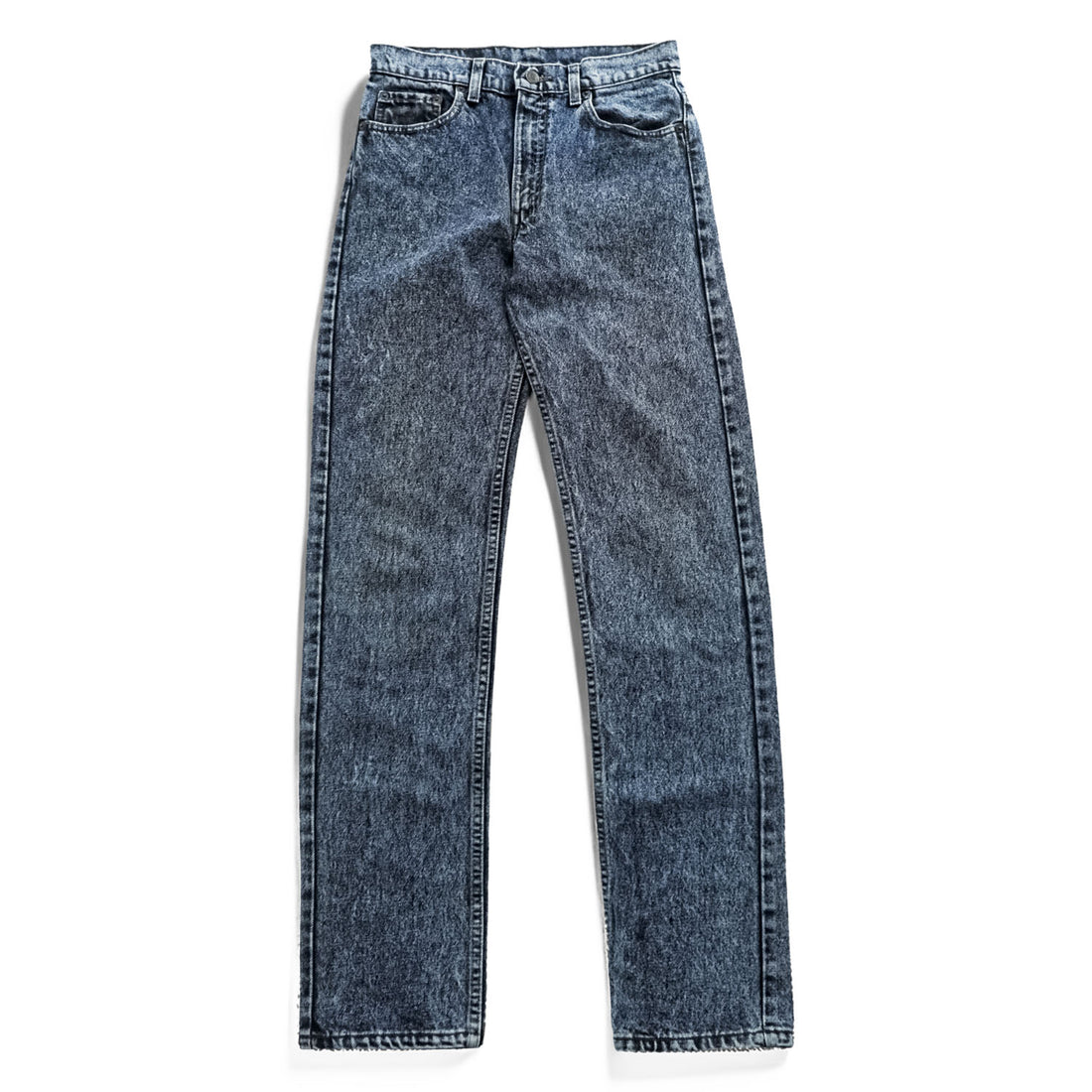 Levi Strauss USA-Made 90s Vintage Denim Pants Jeans Size M Indigo Blue Bleached Chemical Wash 505-4865