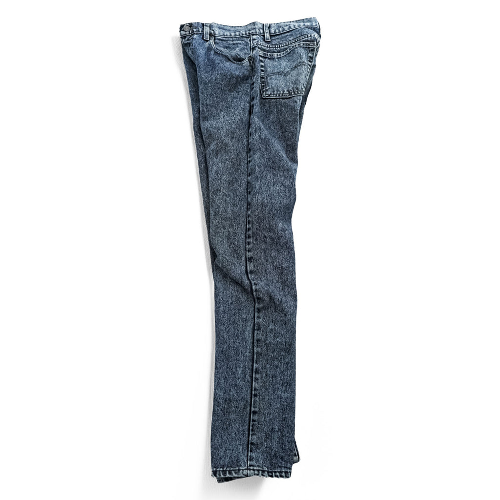 Levi Strauss USA-Made 90s Vintage Denim Pants Jeans Size M Indigo Blue Bleached Chemical Wash 505-4865