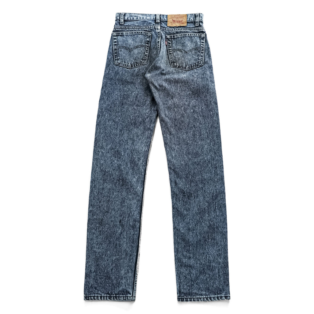 Levi Strauss USA-Made 90s Vintage Denim Pants Jeans Size M Indigo Blue Bleached Chemical Wash 505-4865