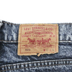 Levi Strauss USA-Made 90s Vintage Denim Pants Jeans Size M Indigo Blue Bleached Chemical Wash 505-4865