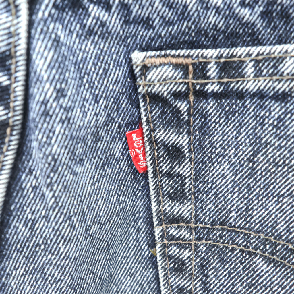 Levi Strauss USA-Made 90s Vintage Denim Pants Jeans Size M Indigo Blue Bleached Chemical Wash 505-4865