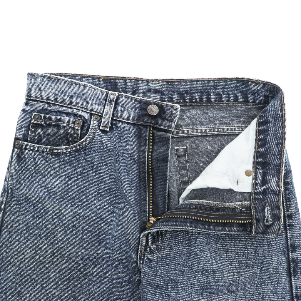 Levi Strauss USA-Made 90s Vintage Denim Pants Jeans Size M Indigo Blue Bleached Chemical Wash 505-4865