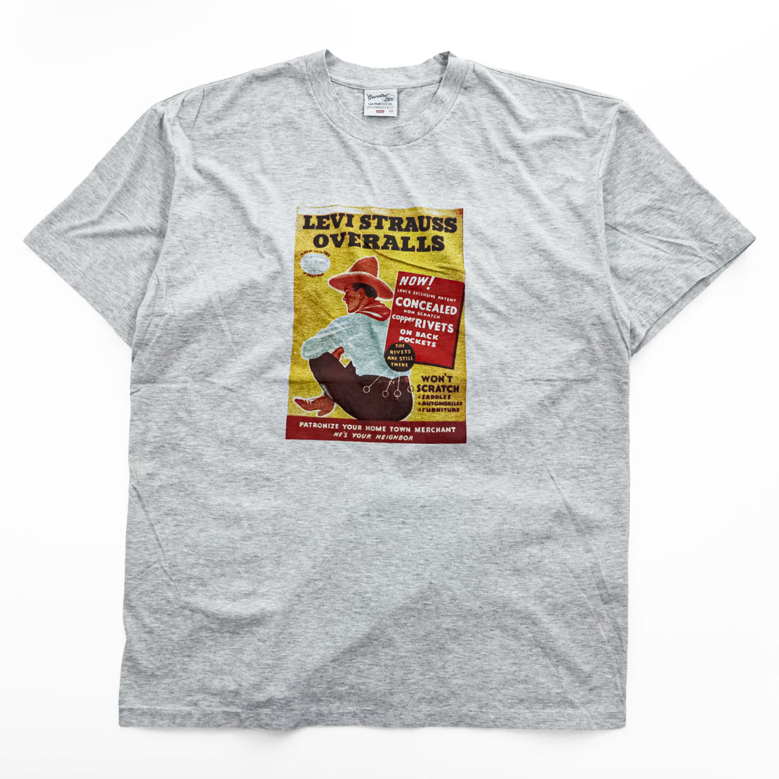 Levi Strauss Japan-made 90s Vintage T-Shirt, Size M, Gray, Single Stitch