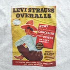 Levi's 日本製 90年代 ヴィンテージ 広告ポスターグラフィック Tシャツ M グレー シングルステッチ