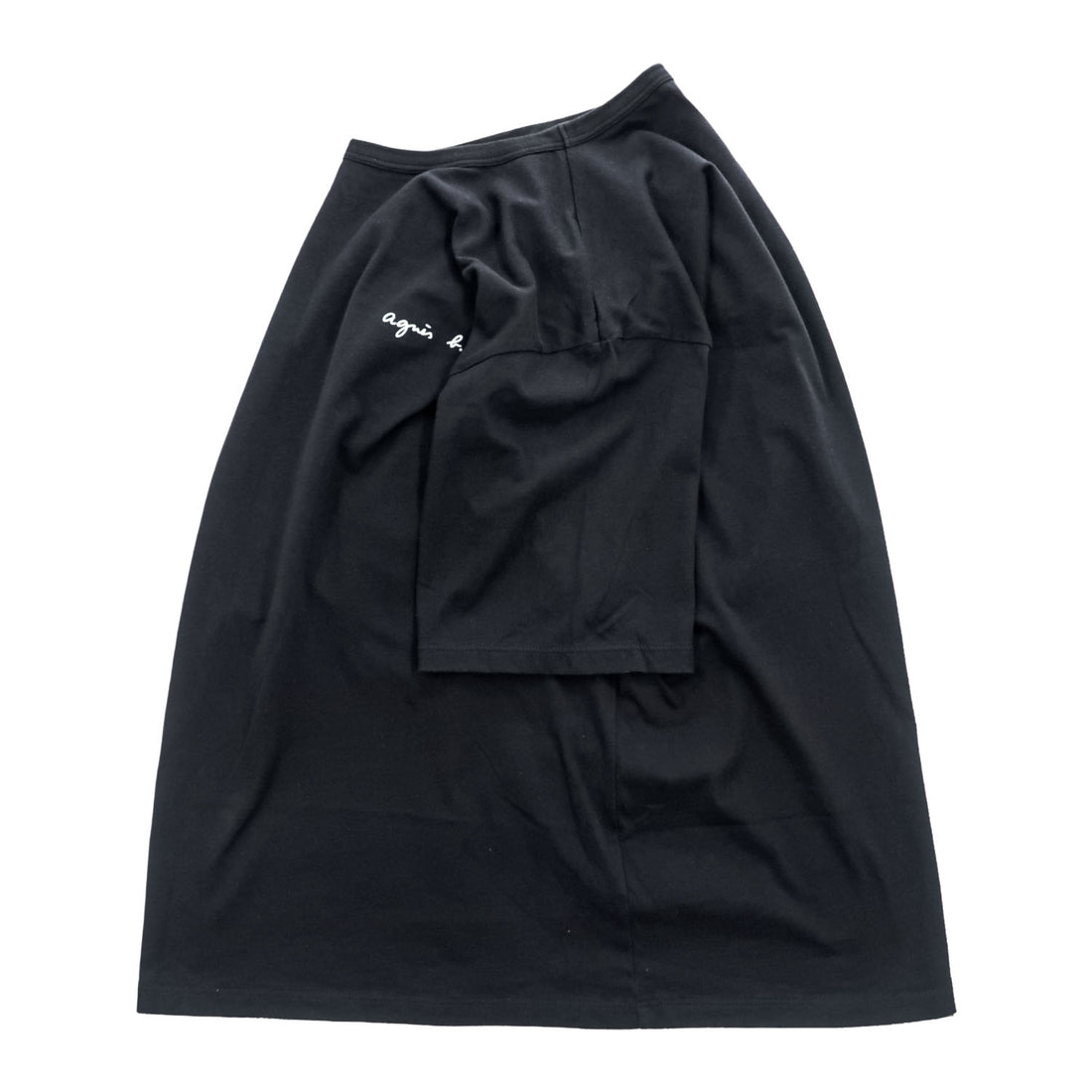 agnes b. T-Shirt L Black with one-point logo EY16S179