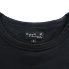 agnes b. T-Shirt L Black with one-point logo EY16S179