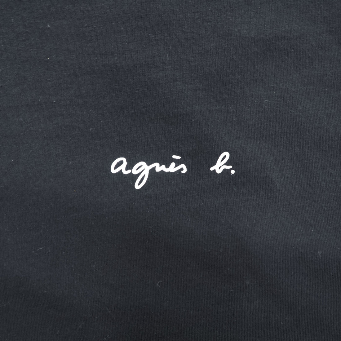agnes b. T-Shirt L Black with one-point logo EY16S179