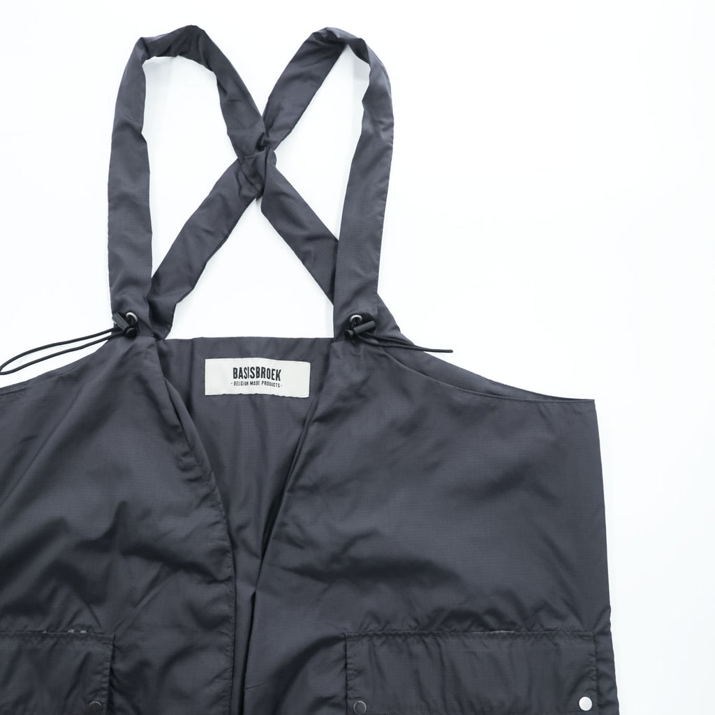 BASISBROEK ナイロン ユーティリティベスト ZAMIA グレー リップストップ ドローコード バックポケット ベルギー製