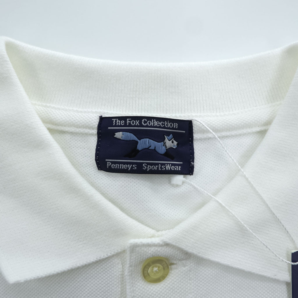 Penneys Sportswear The Fox Collection ポロシャツ L ホワイト ワンポイントロゴ 鹿の子 未使用品