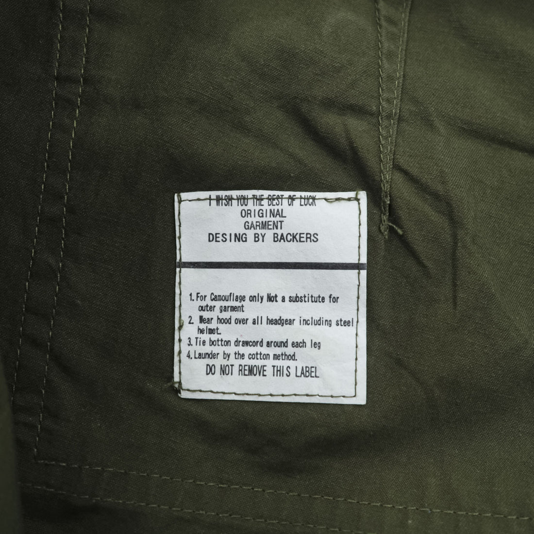 BACKERS Military Wide Leg Drawstring Pants Olive Green
