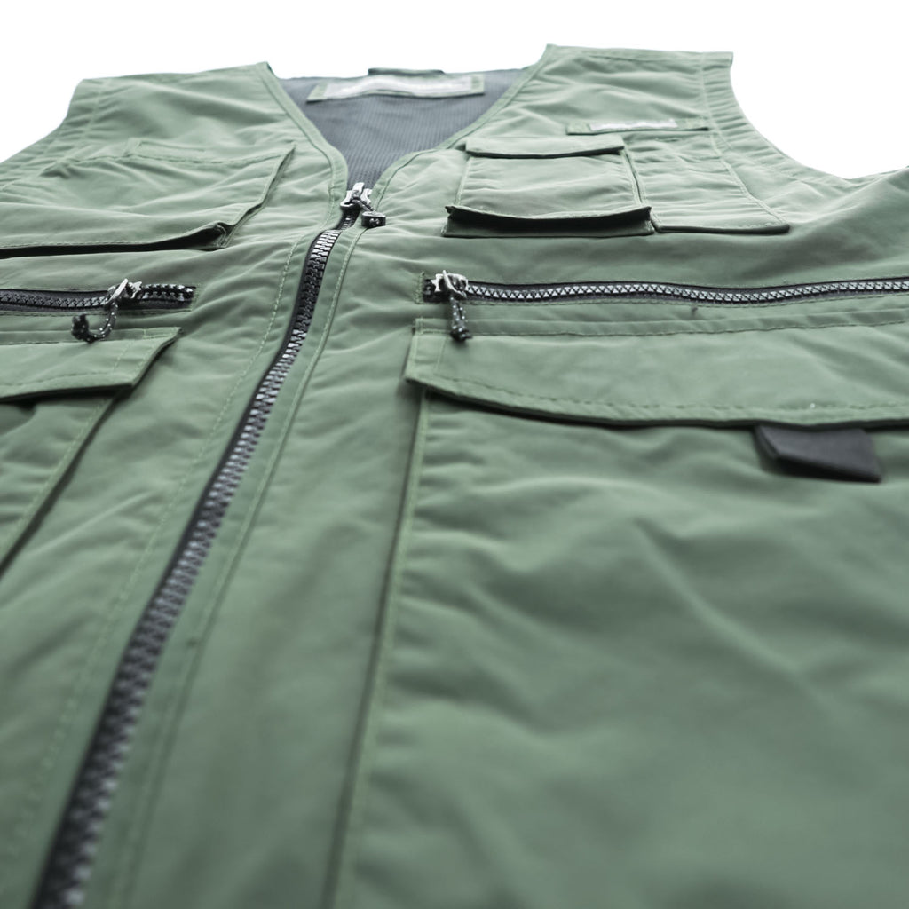 Eddie Bauer ナイロン マルチポケット フィッシングベスト M カーキ グリーン メッシュ 11012343