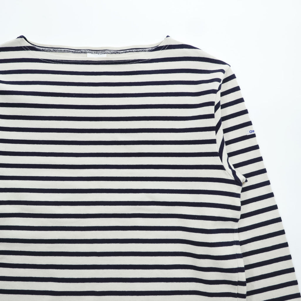 ORCIVAL フランス製 バスクシャツ 長袖 ボートネック Tシャツ S ネイビー ホワイト ボーダー