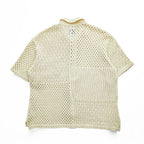 FACCIES 半袖 メッシュシャツ パッチワーク クロシェニット M ベージュ Re / C Mesh Pw Sh F23S07001 日本製 STUDIOUS取扱い