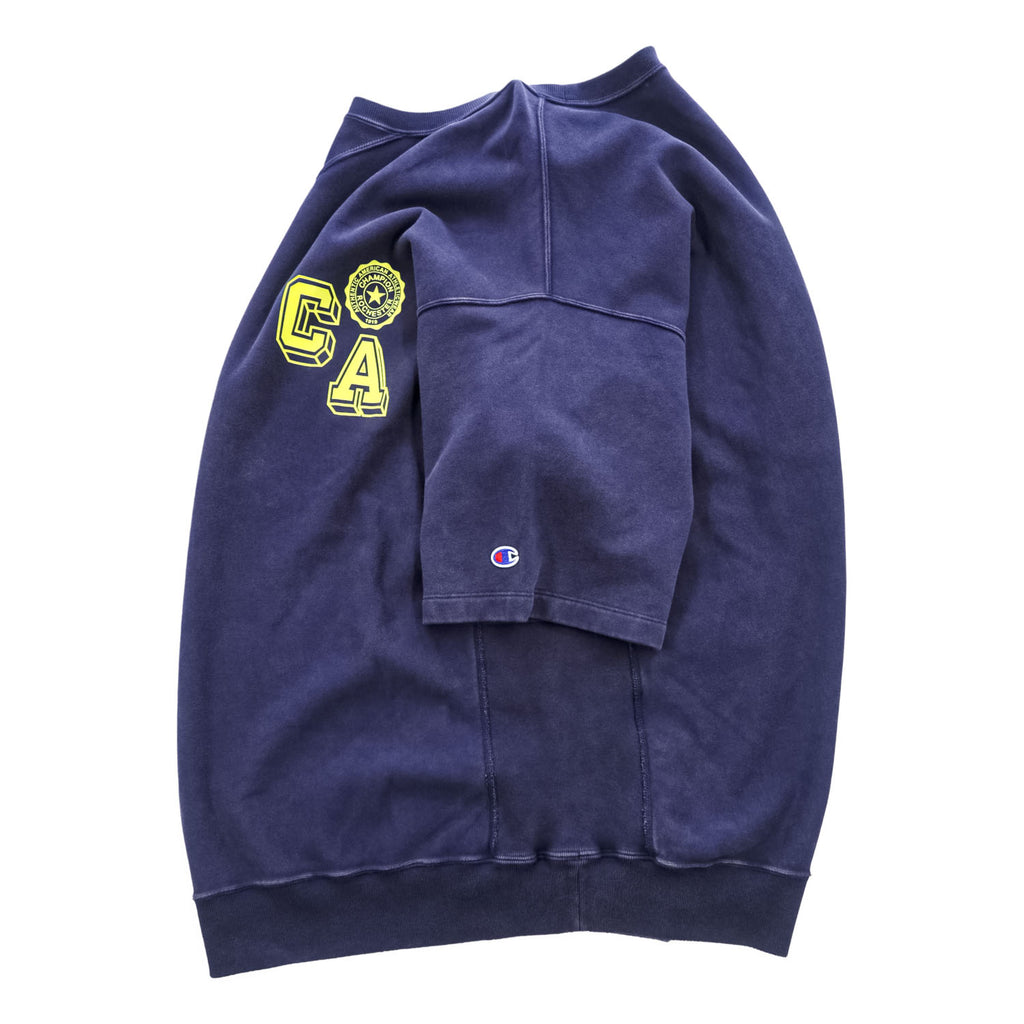 Champion ヴィンテージ レプリカ 半袖 スウェット トレーナー XL ネイビー REVERSE WEAVE リバースウィーブ 前V C8-B016