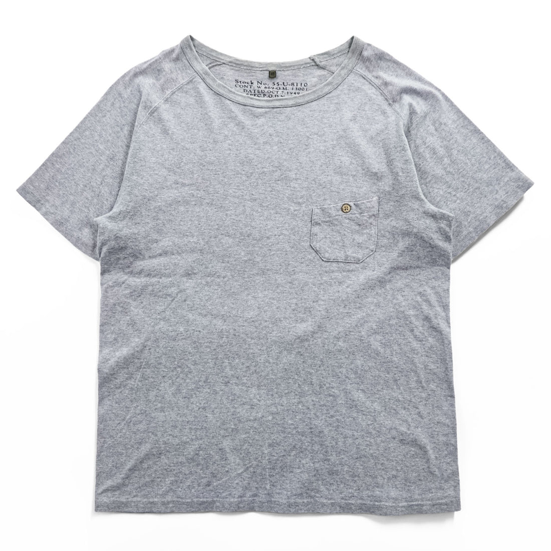 Nigel Cabourn ラグランスリーブ ポケットTシャツ M グレー 55-U-8110