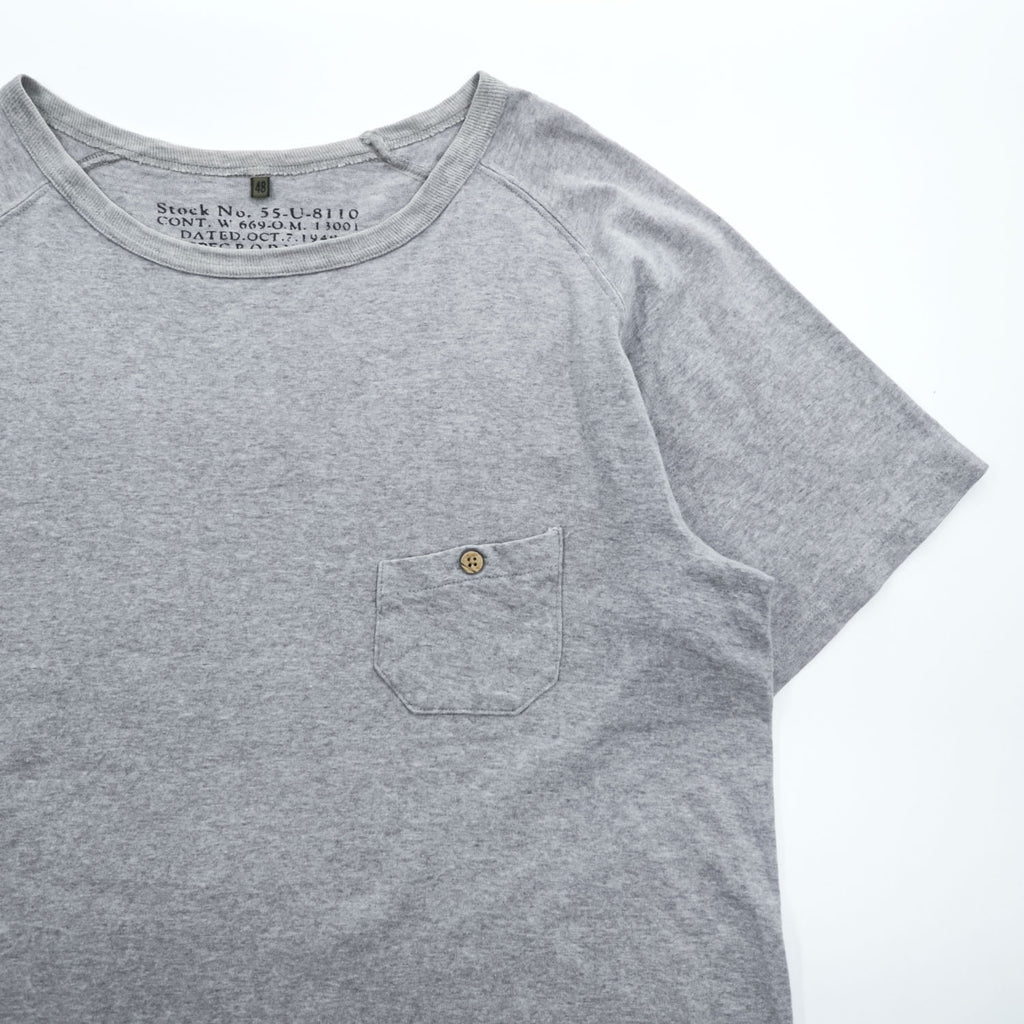 Nigel Cabourn ラグランスリーブ ポケットTシャツ M グレー 55-U-8110