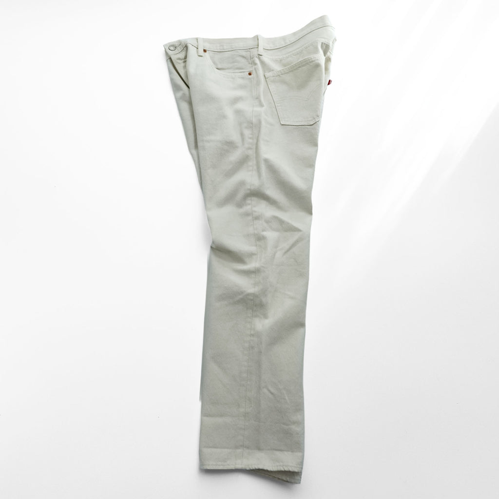 Levi's ビッグE ホワイト デニムパンツ ジーンズ L レザーパッチ ボタンフライ PREMIUM 00501-3279